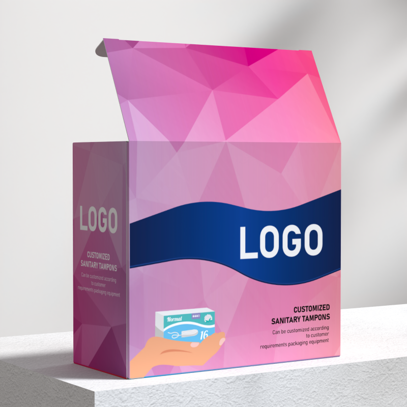 Wholesale Custom Logo Tampons Package Recycle Box Personal Care Hygienic Tampons Handkerchief Paper Package Toilet Box