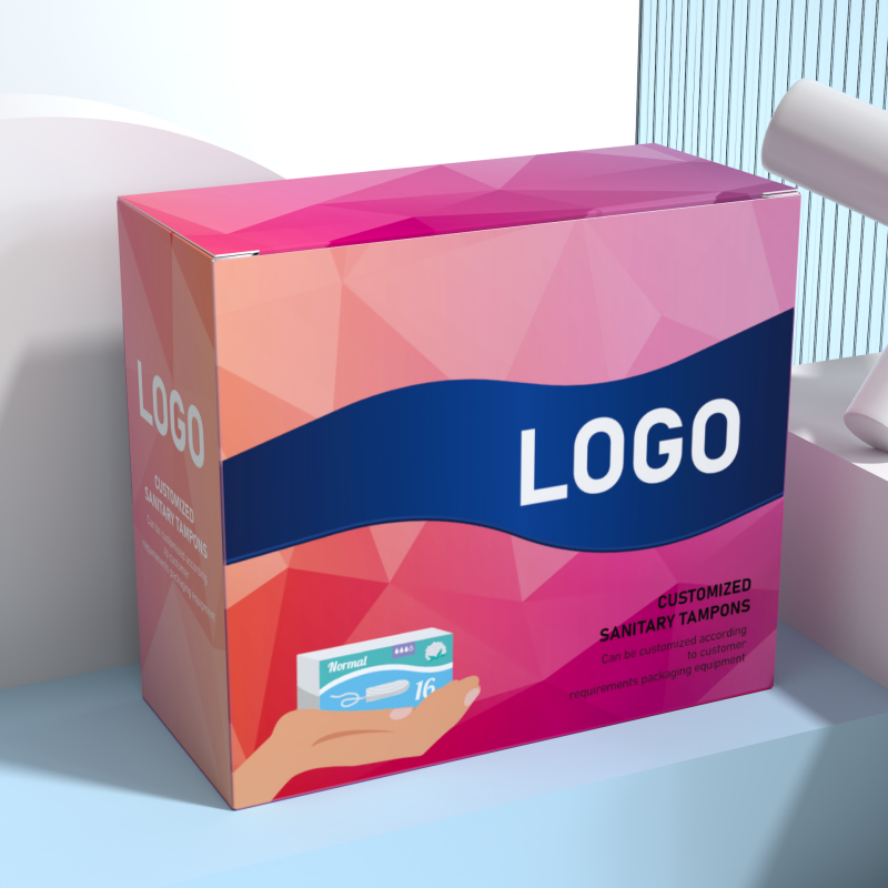 Wholesale Custom Logo Tampons Package Recycle Box Personal Care Hygienic Tampons Handkerchief Paper Package Toilet Box