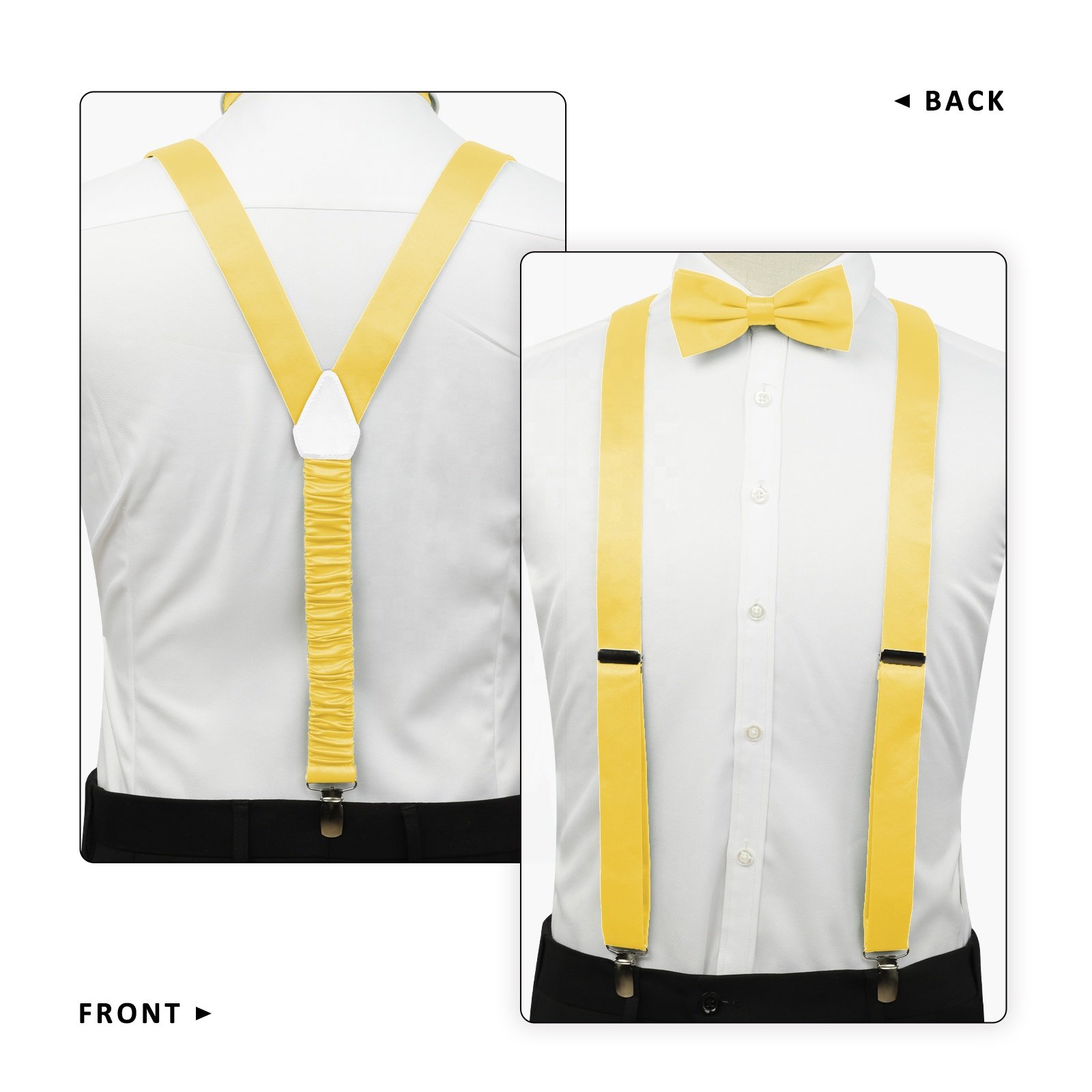 4 Pieces Men's Bow Tie Set Suite for Boys Suit Suspenders Bow Tie Suspender Wedding Accessories Men and Women