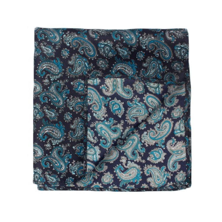 Black Green Paisley Printed Spring Twill Scarves Designer Custom Logo Silk Scarf Wholesale China