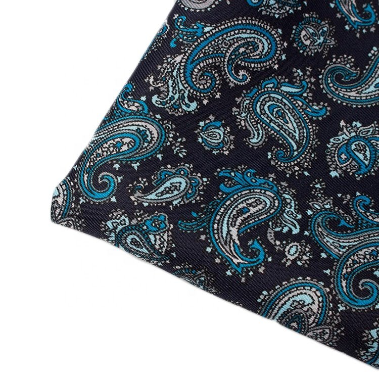 Black Green Paisley Printed Spring Twill Scarves Designer Custom Logo Silk Scarf Wholesale China