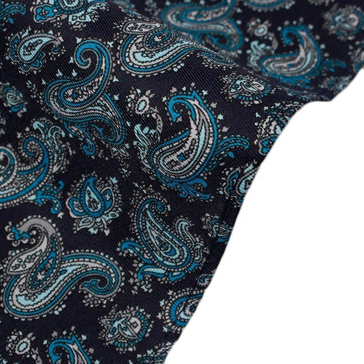 Black Green Paisley Printed Spring Twill Scarves Designer Custom Logo Silk Scarf Wholesale China