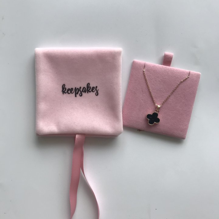 High end pink thick velvet pouch with pad