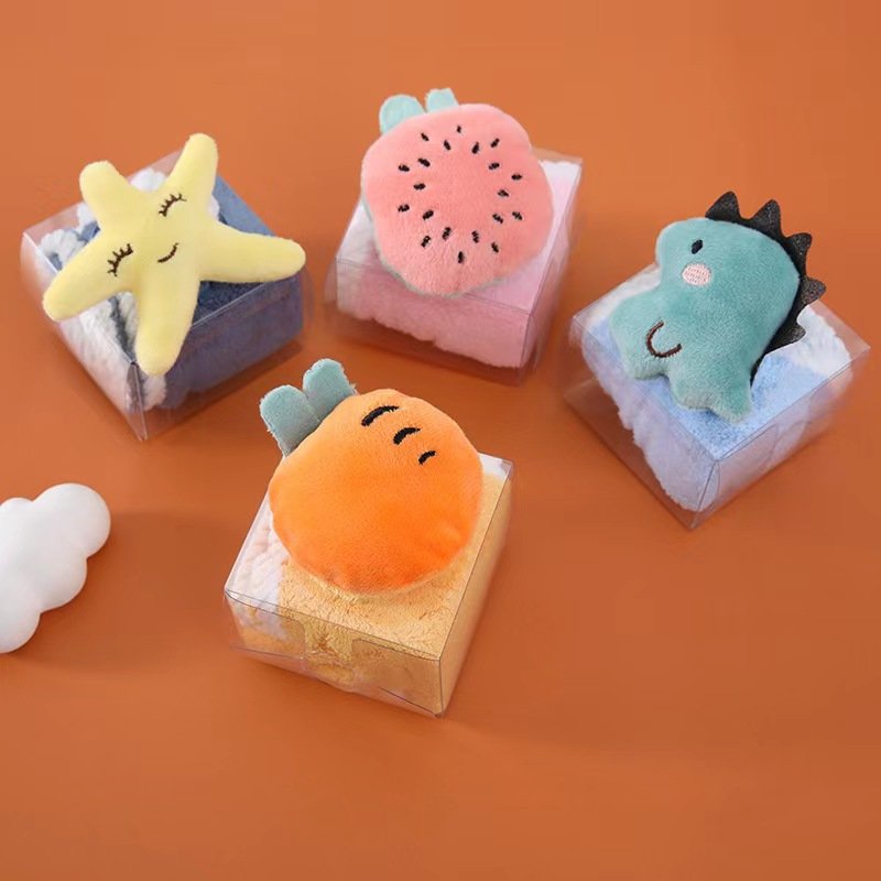 Hand Towel Cute Children'S Hand Towel Dry Handkerchief Absorbent Kitchen Wiper Cloth Coral Fleece Towel With Hanging Loop