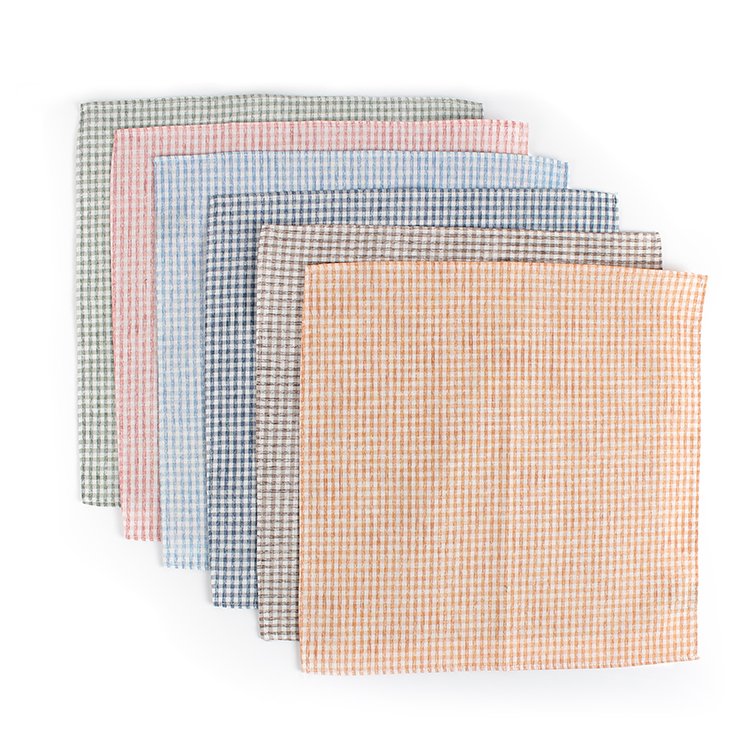 Dacheng Factory Wholesale Plaid Pocket Square Men 100% Cotton Handkerchief