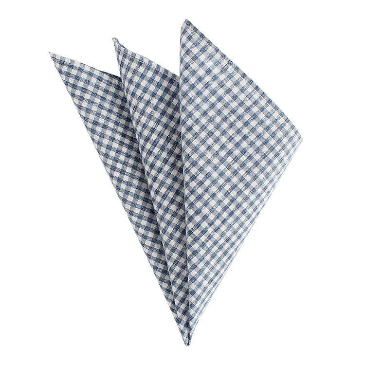 Dacheng Factory Wholesale Plaid Pocket Square Men 100% Cotton Handkerchief