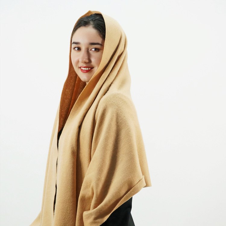 Winter luxury solid color tassels long fringe fleece pashmina shawl wool muffler cashmere neck warm blanket scarves for women