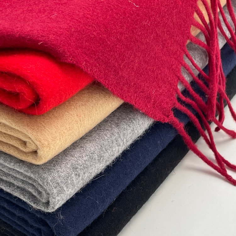 Winter luxury solid color tassels long fringe fleece pashmina shawl wool muffler cashmere neck warm blanket scarves for women