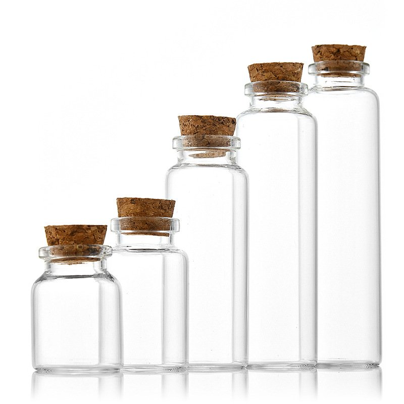 30mm Diameter Glass Bottles Wedding Party Decoration Diy Wishing Bottles Clear Pre-Rolled Tube With Cork Stopper Lid