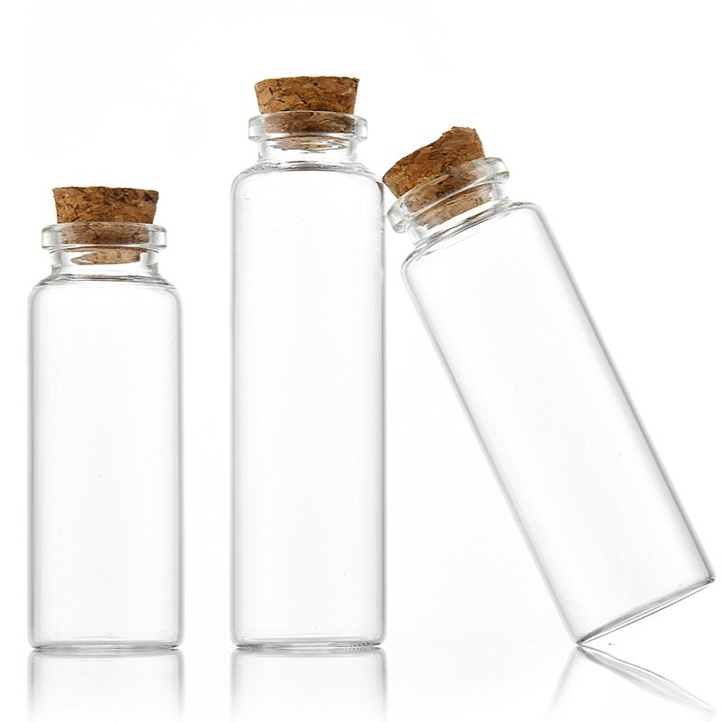 30mm Diameter Glass Bottles Wedding Party Decoration Diy Wishing Bottles Clear Pre-Rolled Tube With Cork Stopper Lid