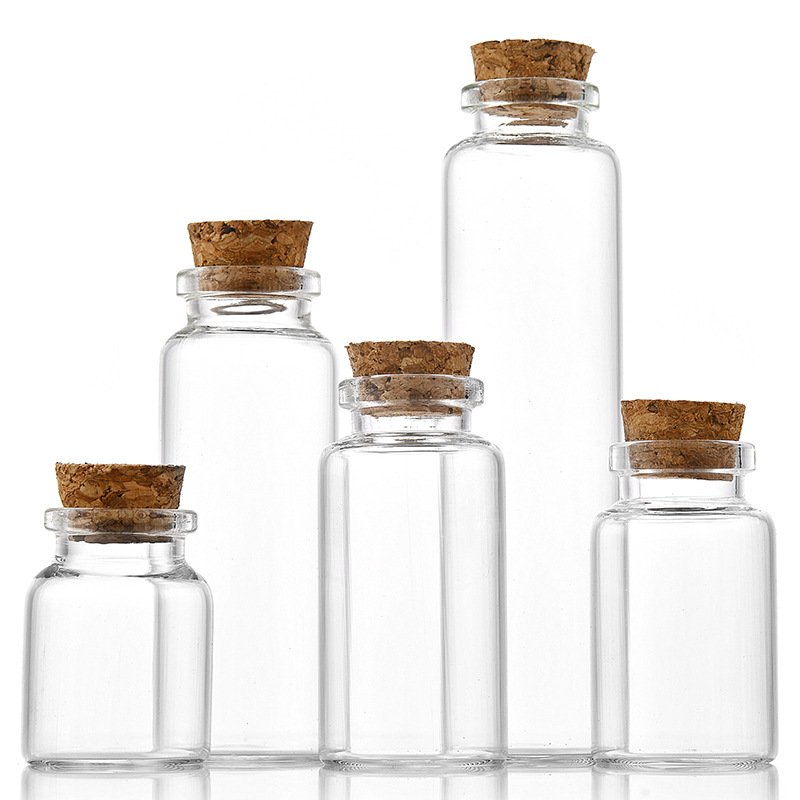 30mm Diameter Glass Bottles Wedding Party Decoration Diy Wishing Bottles Clear Pre-Rolled Tube With Cork Stopper Lid