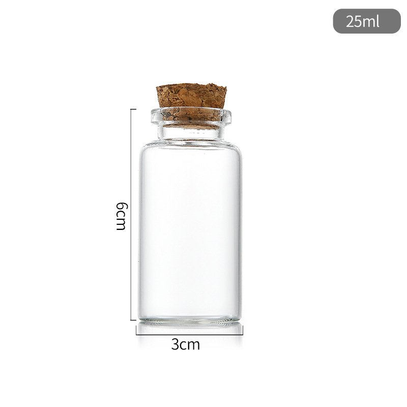 30mm Diameter Glass Bottles Wedding Party Decoration Diy Wishing Bottles Clear Pre-Rolled Tube With Cork Stopper Lid