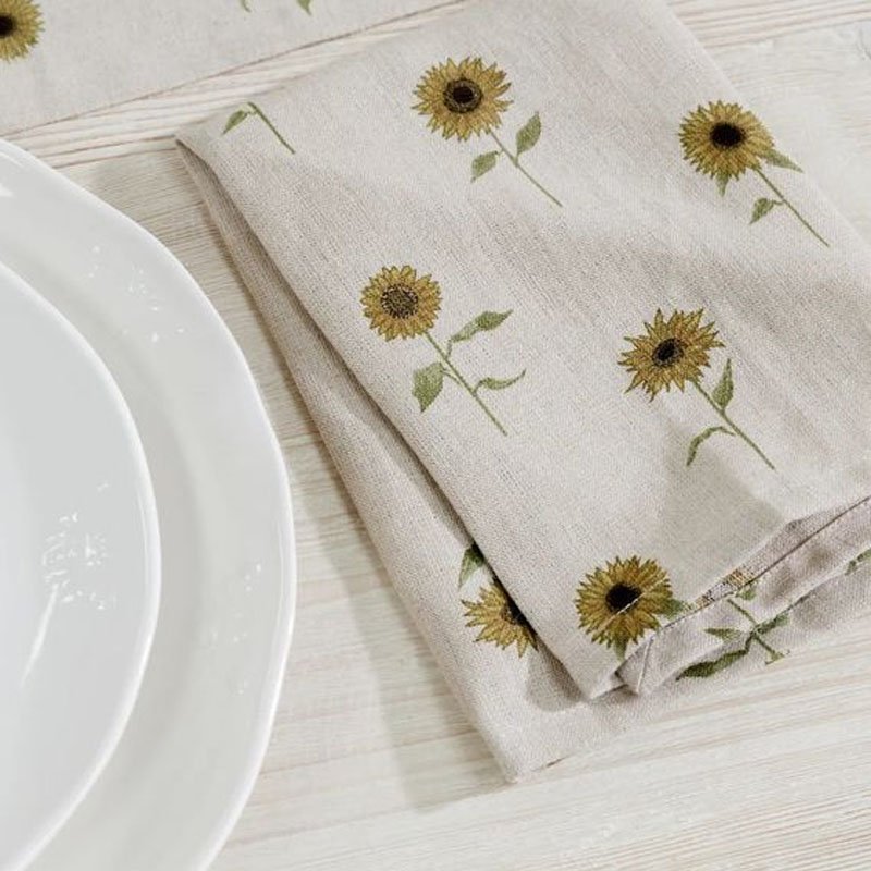 LY Custom Grey Linen Cloth Hemstitching Table Napkins Decoration For Dinner Wedding Restaurant