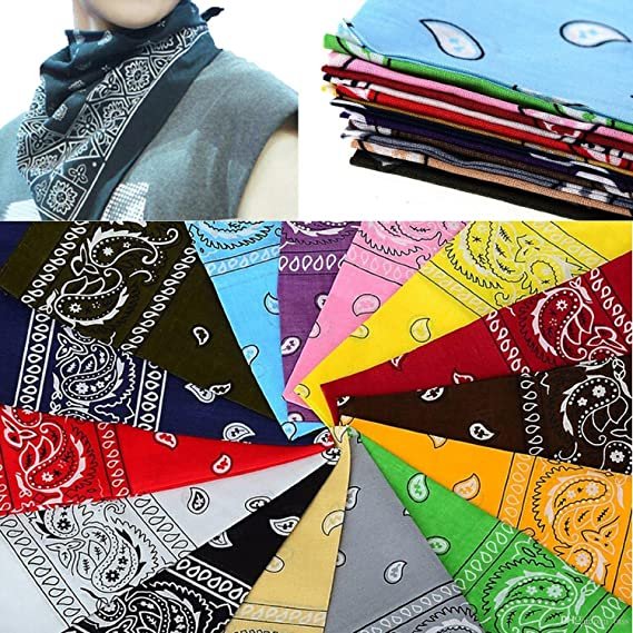 12 Pack Cowboy Bandanas Bandana with Original Paisley Pattern Party Favor Scarf Headband Handkerchiefs