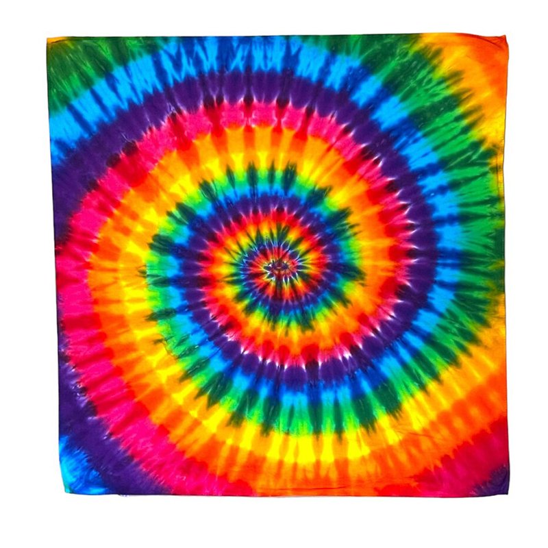 Customized Factory Double Print Cool Bandana Custom Logo Fans Cotton Bandana Square Tie Dye Rainbow Cotton Bandana
