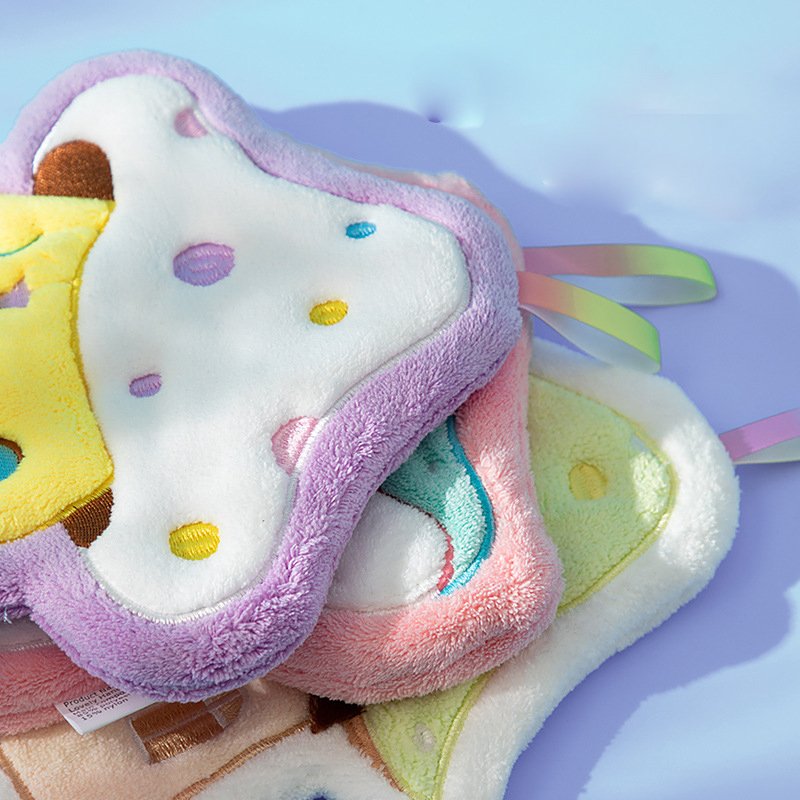 Custom Cartoon Mushroom House Hanging Thick Coral Velvet Embroidered Towel Absorbent Cute Children's Handkerchief Small Towel