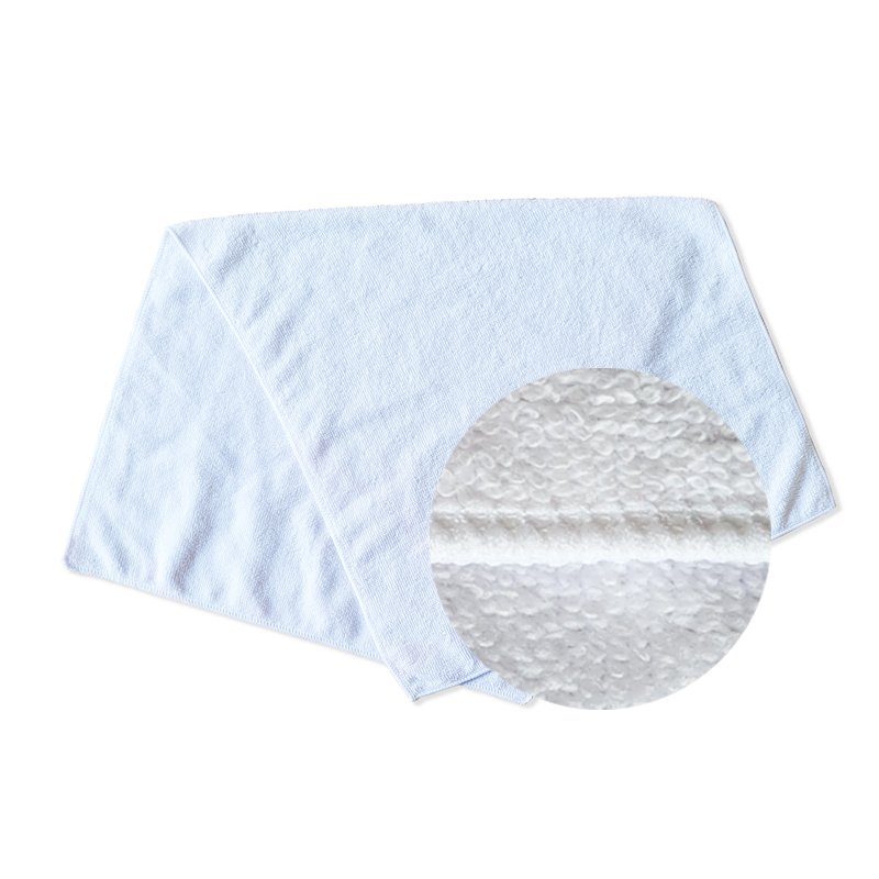 One Side Polyester 1 Side Cotton Blanks Towel & Fabric Roll for Sublimation Print White Poly Napkins Handkerchief Beach Blanket
