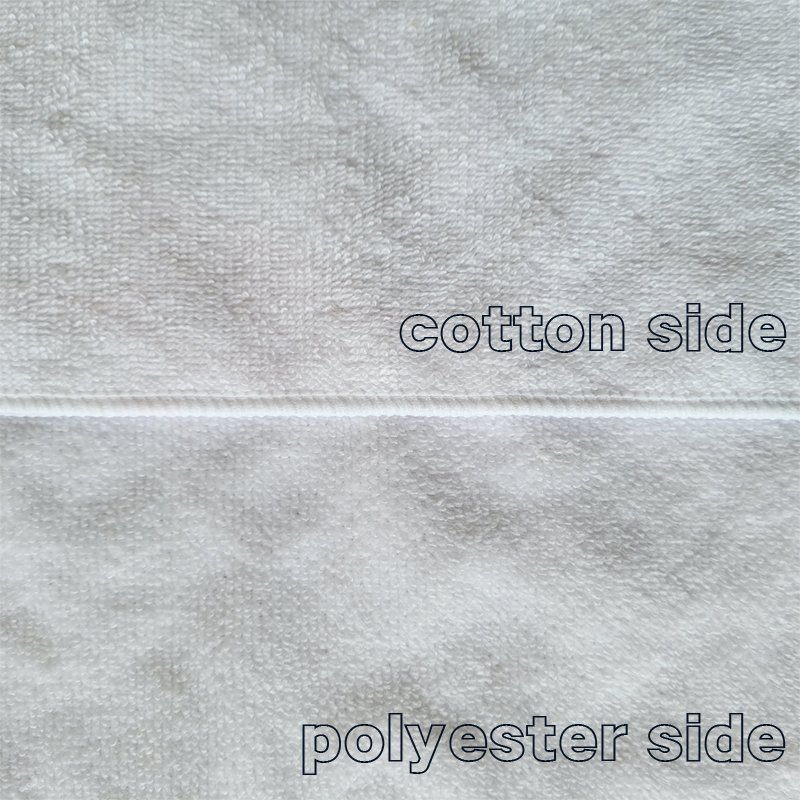 One Side Polyester 1 Side Cotton Blanks Towel & Fabric Roll for Sublimation Print White Poly Napkins Handkerchief Beach Blanket