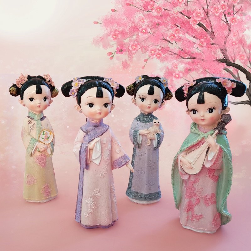 Courtly style girl Resin girl ornaments United States home statue