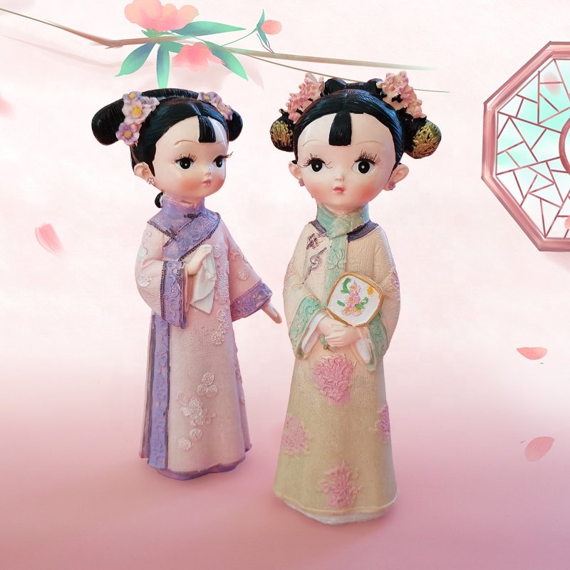 Courtly style girl Resin girl ornaments United States home statue