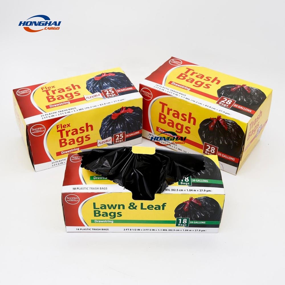 Heavy Duty Customize 100% Bio Degradable Lawn Leaf bags drawstring Lavender Scented Rubbish Bin Trash Garbage Bag On Roll