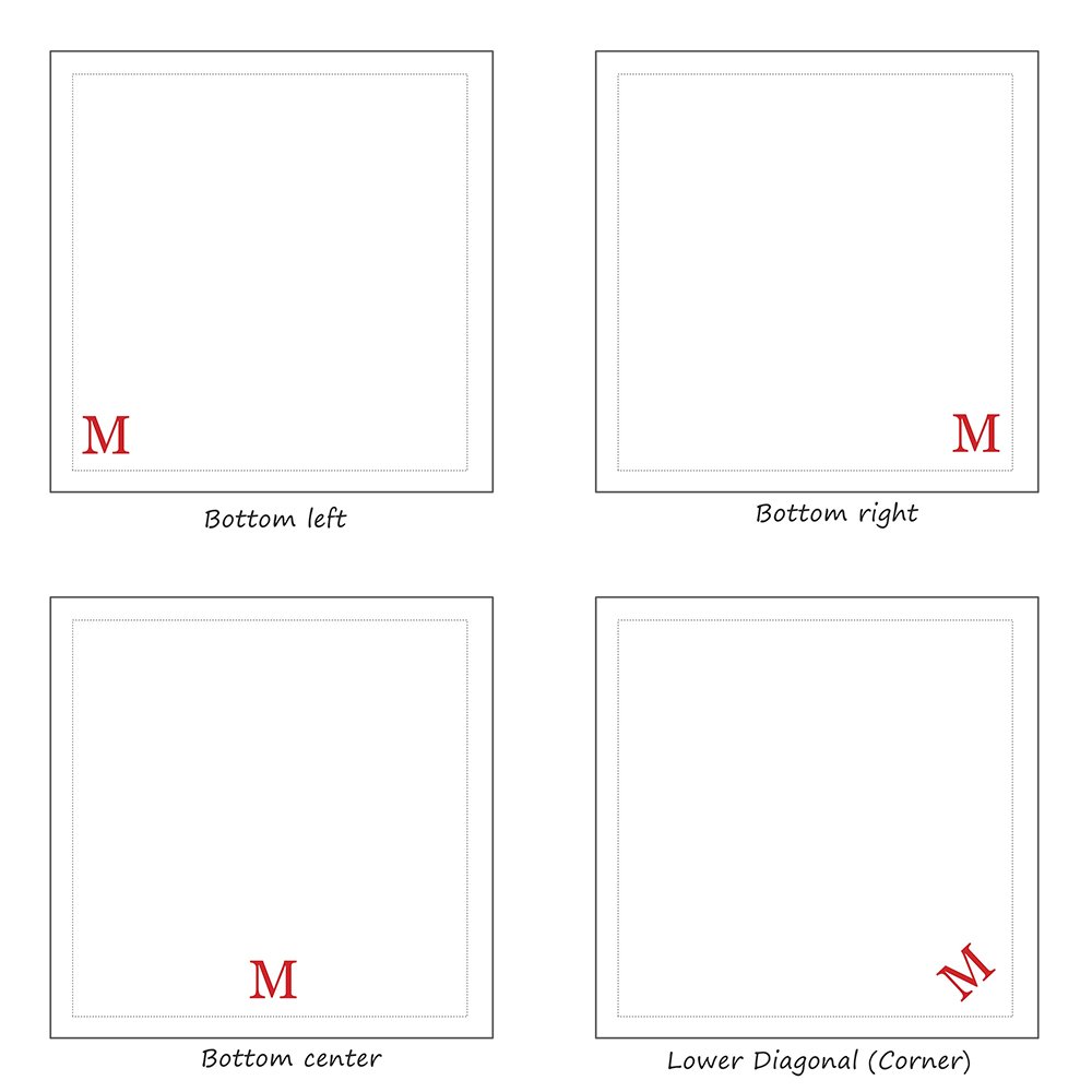 Folded edge Embroidered monogram hemstitch Cotton Linen napkin handkerchief for fabric cloth napkin placemats for wedding
