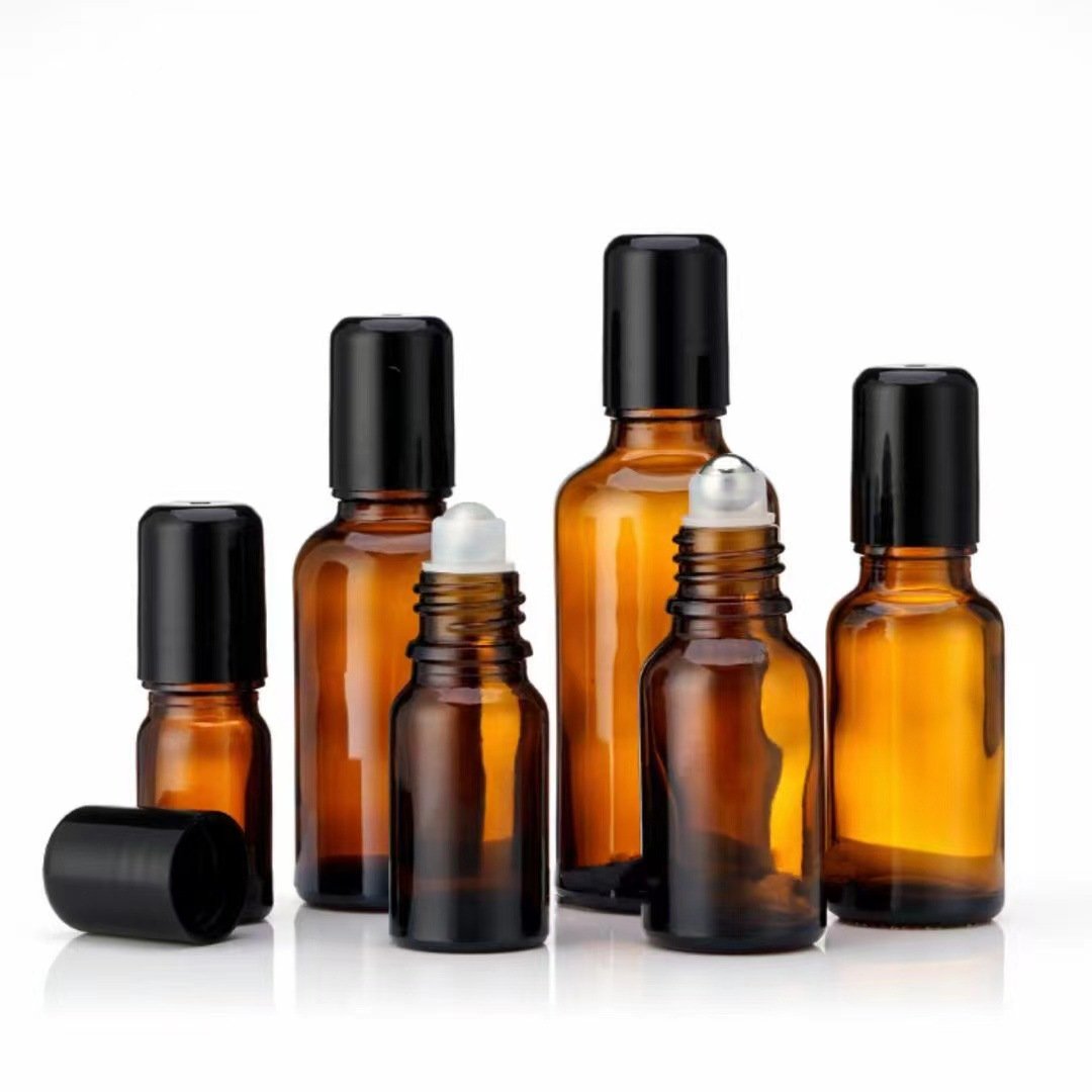 1ml 2ml Mini Transparent Glass Roll -on Bottle Glass Roller Ball Cosmetic Perfume Essential Oil Sample Bottles