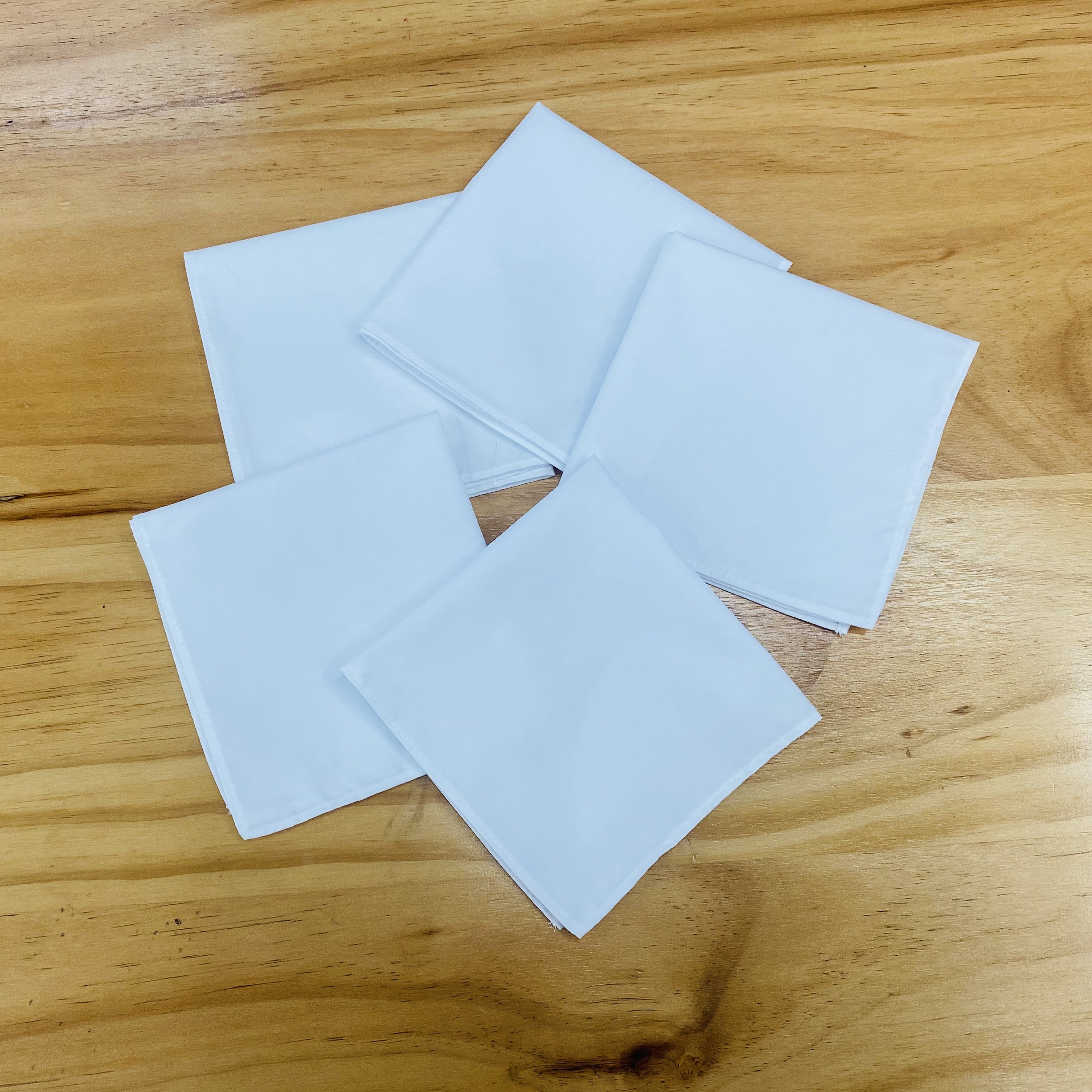 FUBU 28cm Plain White Cotton Handkerchief 40S High Quality Pure Cotton Fabric Support to Customized Logo