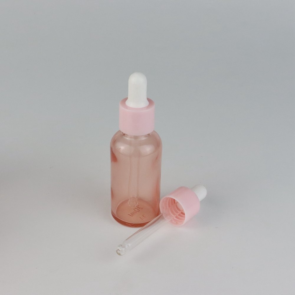 empty cosmetic serum essential oil container 100ml rose gold champagne pink glass dropper bottle