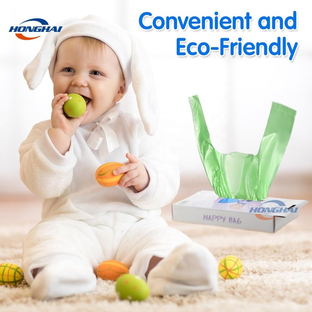 Baby Disposable Diaper Sacks,Scented Diaper Bags with Easy Tie Handle Disposal Diaper Trash Bags