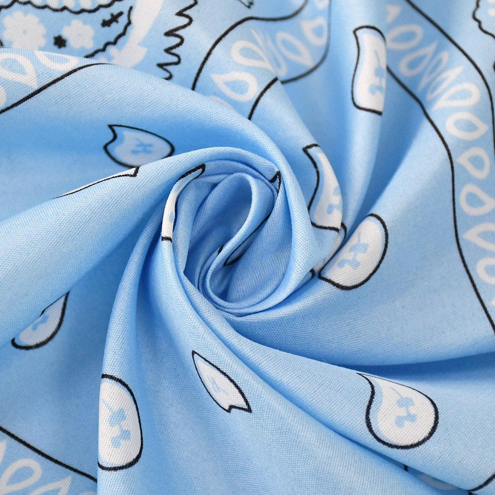 Wholesale Hip Hop Custom Print Logo Recycled Cowboy 100% Polyester Classic Square Paisley Bandanas Scarf