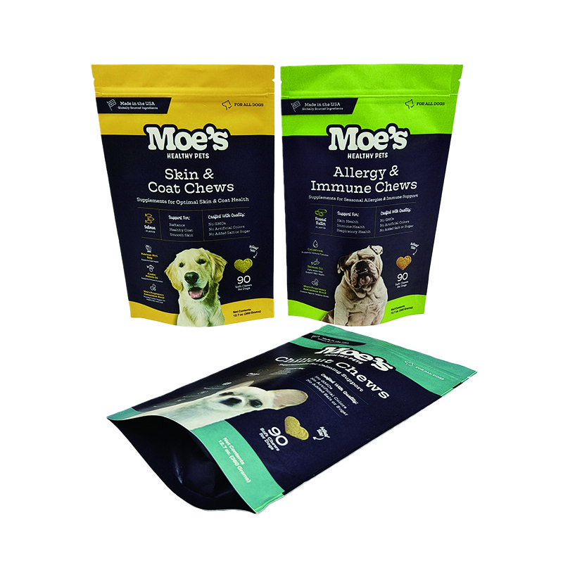 Recyclable White Brown Kraft Paper Doypacks Custom Pet Food Nut Peanut Tea Candy Cookie Packaging Biodegradable Kraft Paper Bag