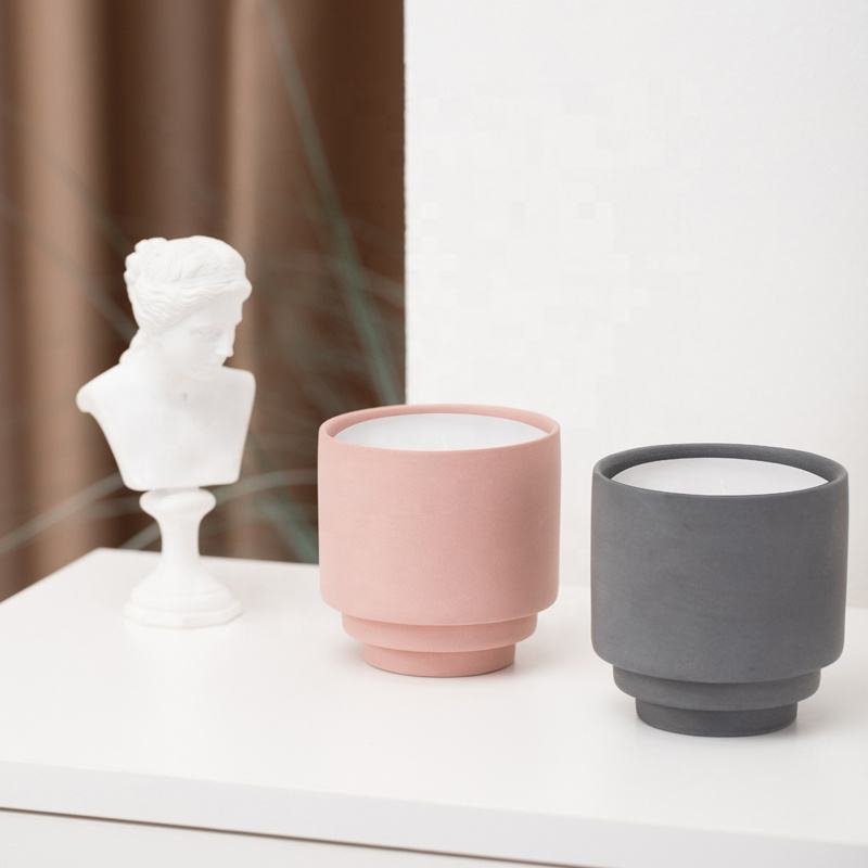 Bulk Luxury Design Decoration Porcelain Custom Wide Mouth Green White Ceramic Candle Jar Wholesale