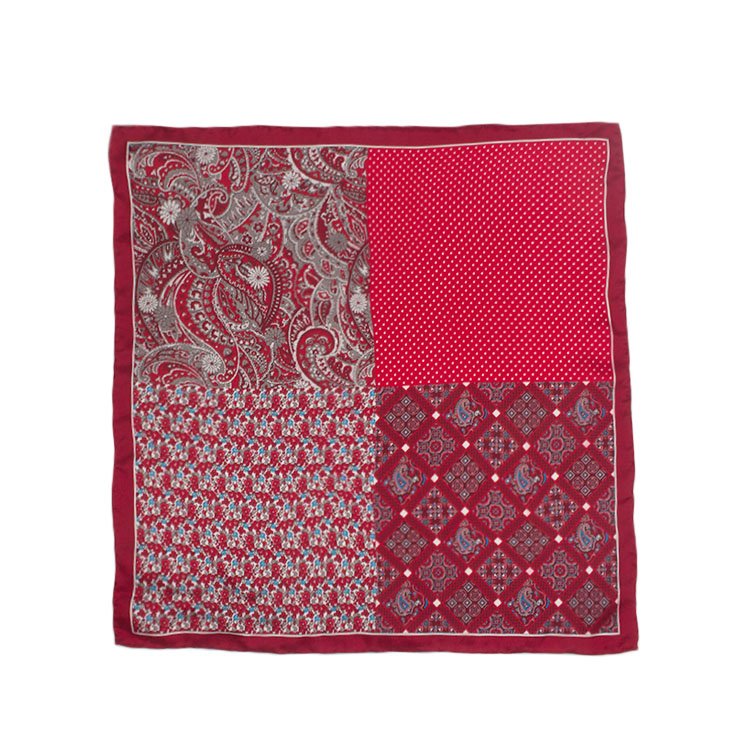 Five Color Pocket Square Private Label Logo Personalized Handkerchief Men 100 Silk