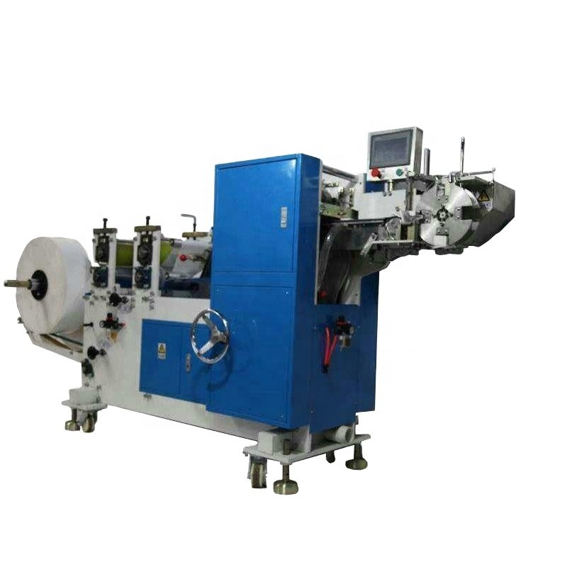 Automatic handkerchief paper mini type embossing folding pocket tissue converting machine