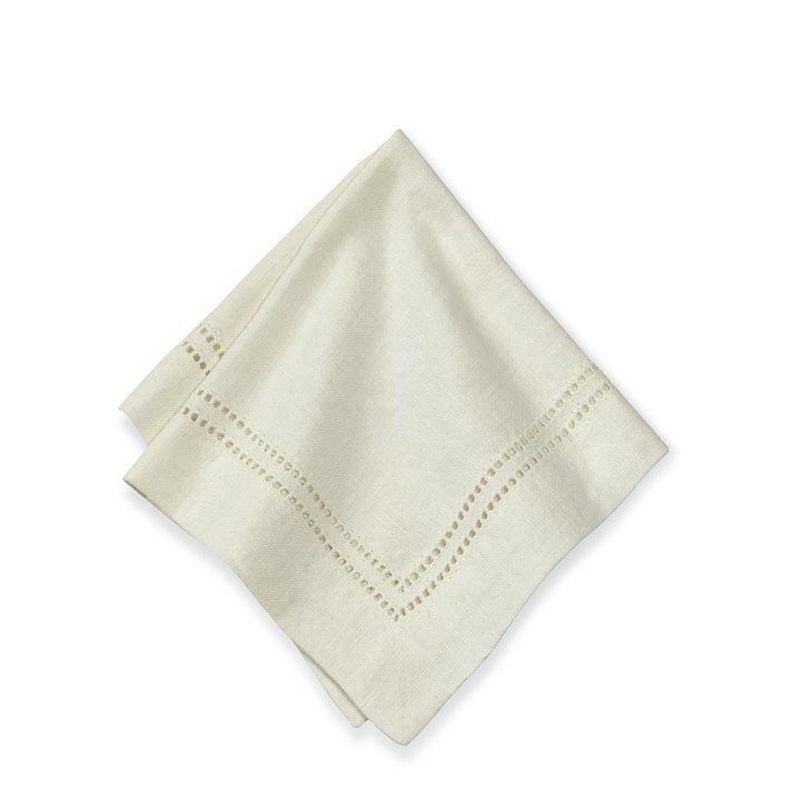 High quality Hemstitch Design and Soft Weave White 100% Pure Linen Men's Plain Linen Handkerchief