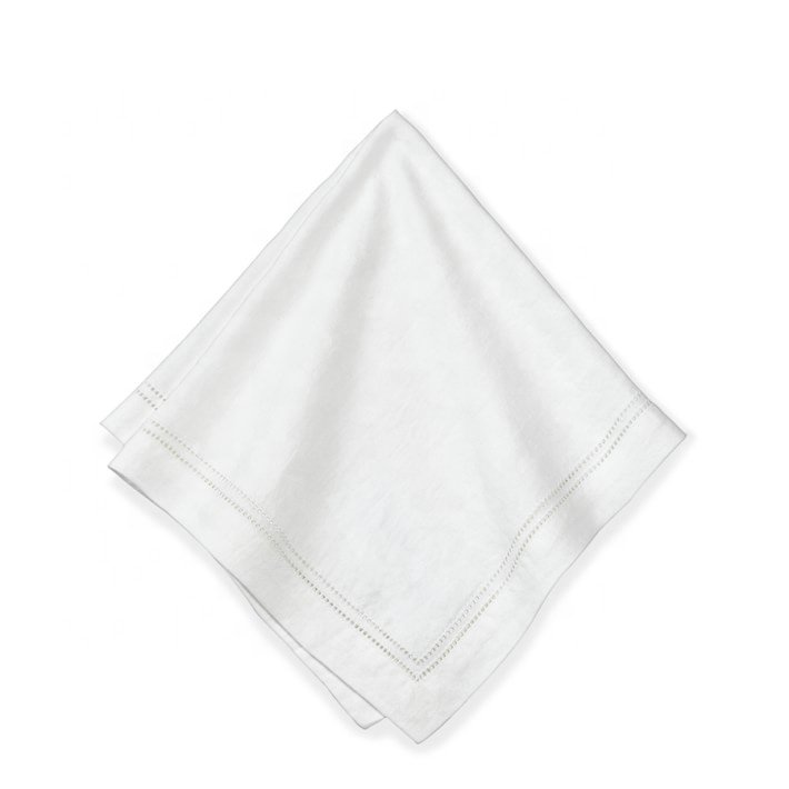 High quality Hemstitch Design and Soft Weave White 100% Pure Linen Men's Plain Linen Handkerchief