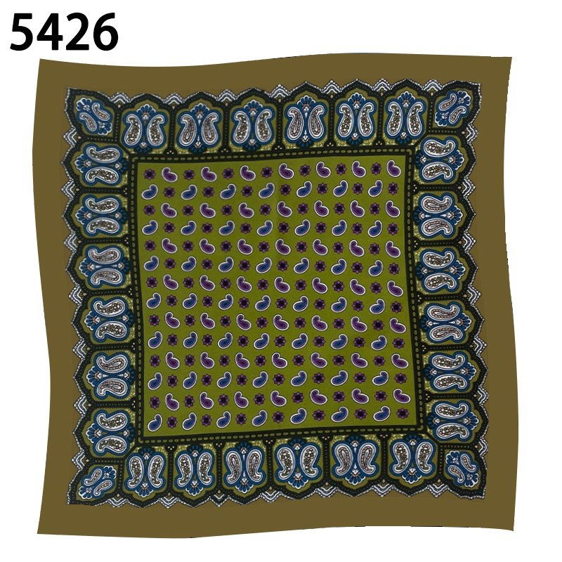 Wholesale cheap high quality multiple styles paisley handkerchief digital print lot stock men's pocket square