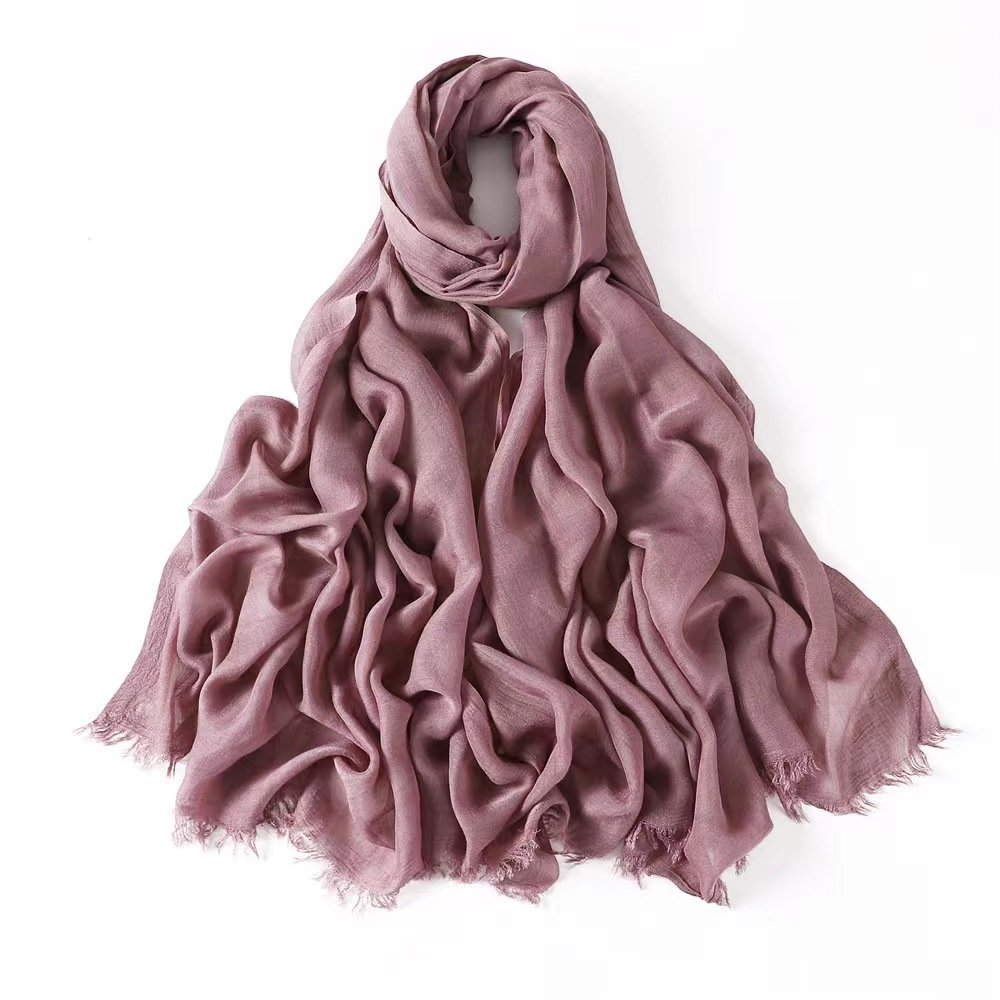 Wholesale Beautiful Ladies Cotton Modal Muslim Headscarf Hijab Scarf Square Style Women Knitting Cotton Muslim Scarf Mini 1