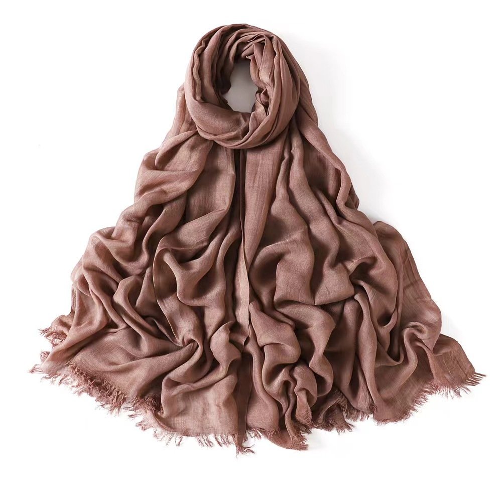 Wholesale Beautiful Ladies Cotton Modal Muslim Headscarf Hijab Scarf Square Style Women Knitting Cotton Muslim Scarf Mini 1