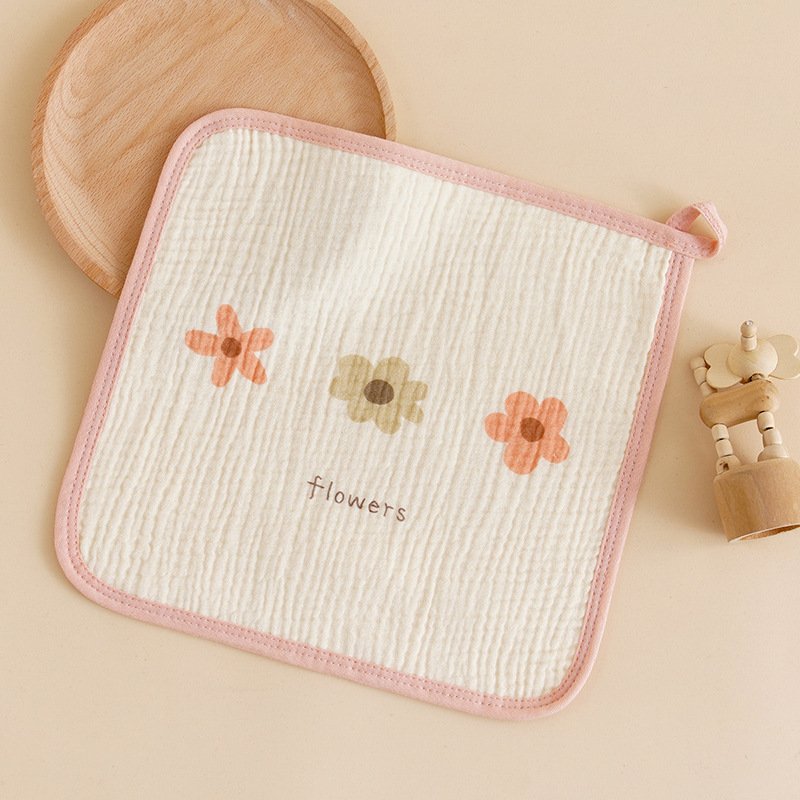 Organic 100% Cotton Baby Wash Cloth Towel with Loop Gauze Handkerchief