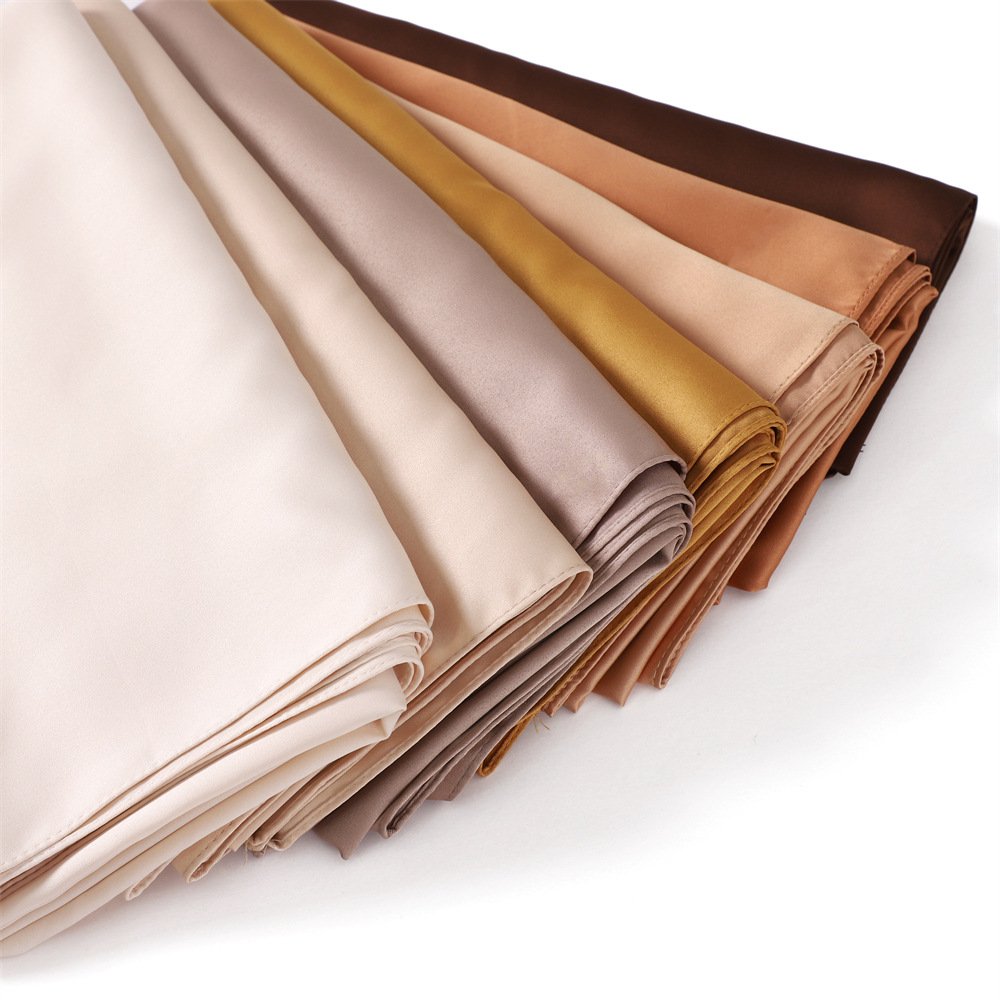 90*90CM Women Lady Silky Shawls Solid Color Soft Matte Headwraps Silk Satin Square Head Hair Wrapping Scarf