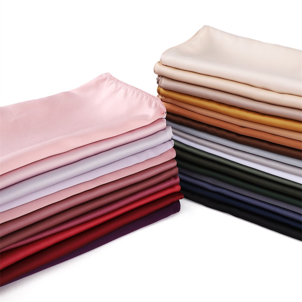 90*90CM Women Lady Silky Shawls Solid Color Soft Matte Headwraps Silk Satin Square Head Hair Wrapping Scarf