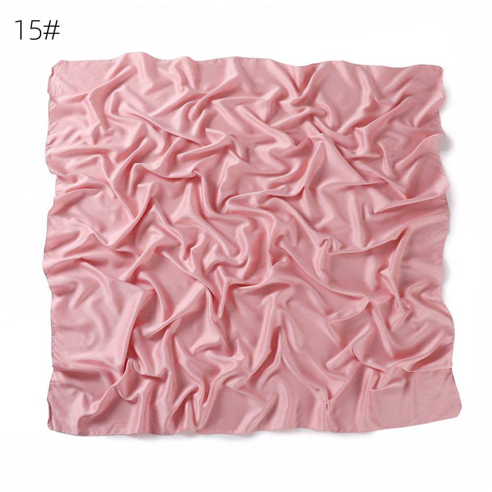 90*90CM Women Lady Silky Shawls Solid Color Soft Matte Headwraps Silk Satin Square Head Hair Wrapping Scarf