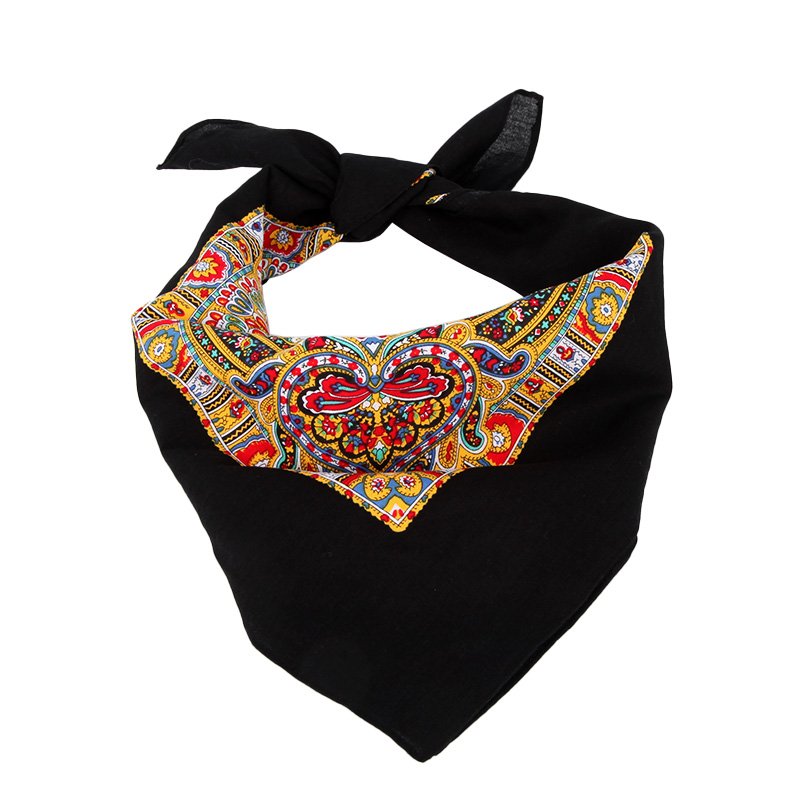 Multi-Purpose Cotton Fabric Head Scarf Custom Printed Paisley Outdoor Bandanas Square Scarf Handkerchiefs For Women