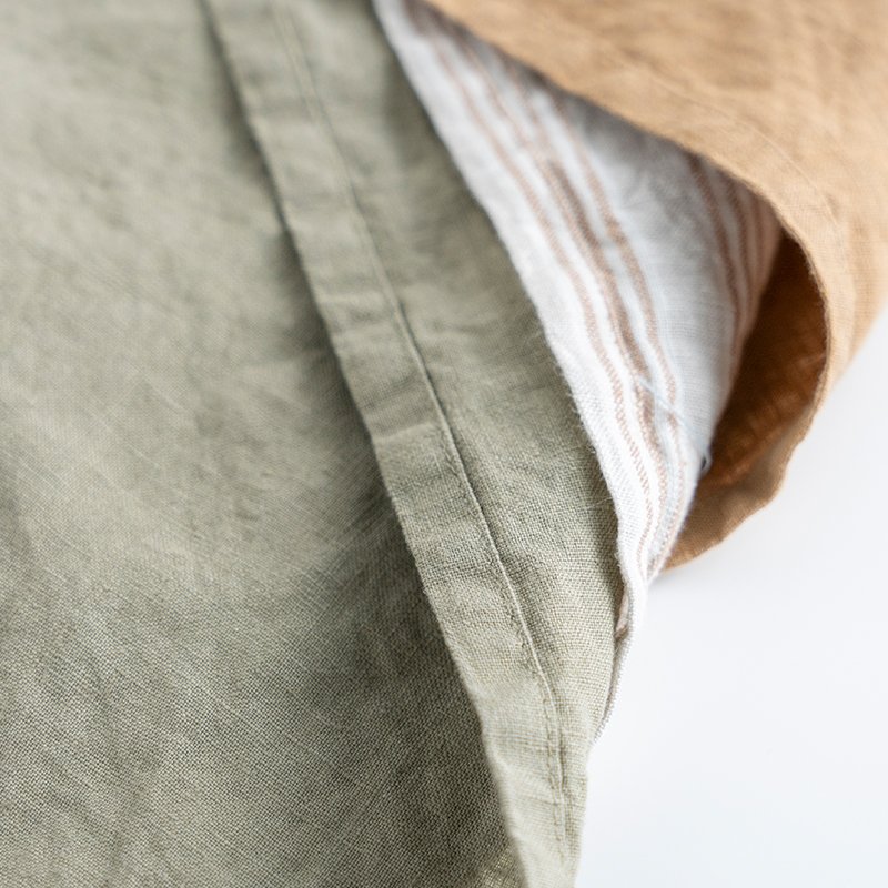 high quality wedding table dinner Olive green orange personalized linen handkerchief natural linen cocktail napkins