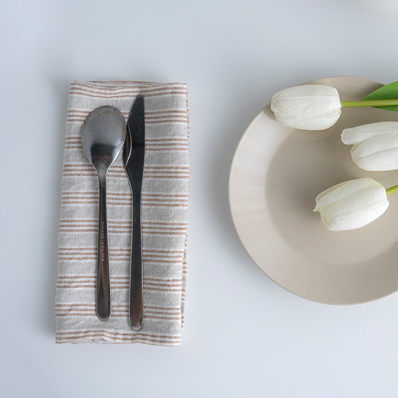 high quality wedding table dinner Olive green orange personalized linen handkerchief natural linen cocktail napkins