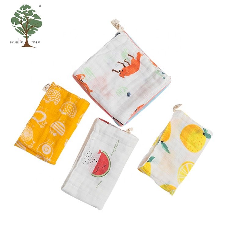 New Baby Handkerchief Cartoon Safy Soft And Breathable Printing Designs Baby Handkerchief Cotton