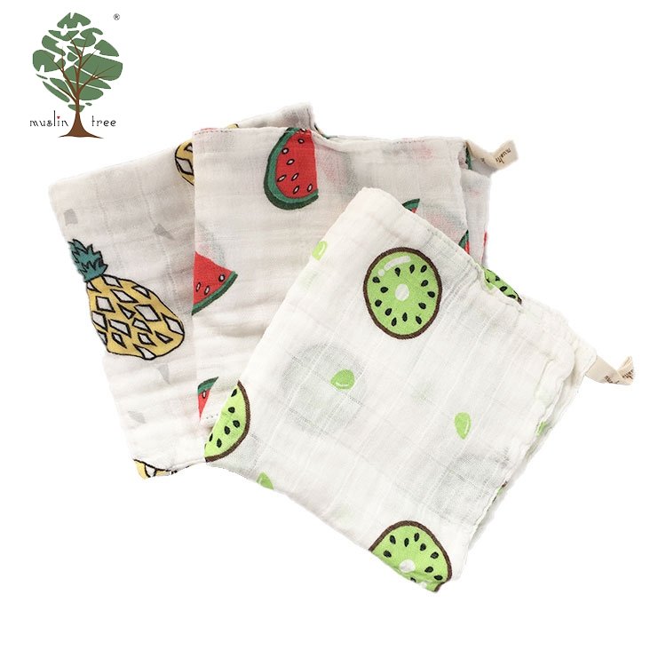 New Baby Handkerchief Cartoon Safy Soft And Breathable Printing Designs Baby Handkerchief Cotton