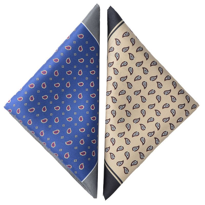 Newest Popular Custom Logo Silk Men's Handkerchief Wholesale/Custom Classic 100% Handmade Digital Print Pocket Square For Men